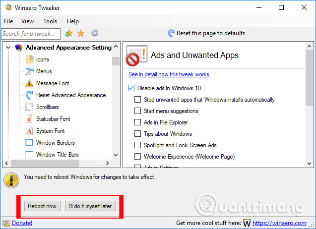 Khởi động lại phần mềm