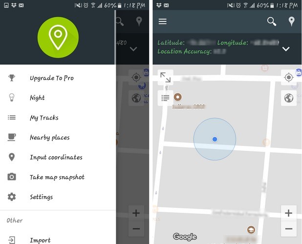 Giao diện ứng dụng chia sẻ vị trí My Location
