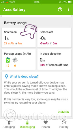 Vào lại ứng dụng Accubattery