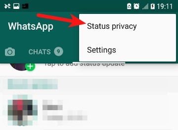 Vào Riêng tư trạng thái trên WhatsApp