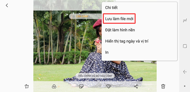 Chọn Lưu làm file mới thì hiệu ứng vừa áp dụng sẽ được lưu