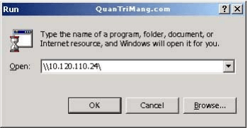 Nhập IP máy muốn truy cập