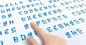 Font chữ này kết hợp cả kí tự chữ Braille, Latin và Nhật Bản