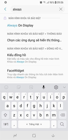 Chọn dòng Always On Display