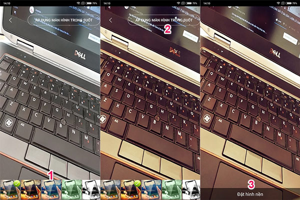 Hình nền chính sẽ tự động thay đổi theo những gì mà máy ảnh phía sau trên thiết bị thu được