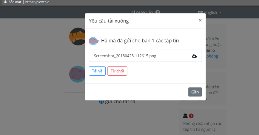 Lưu file được tải