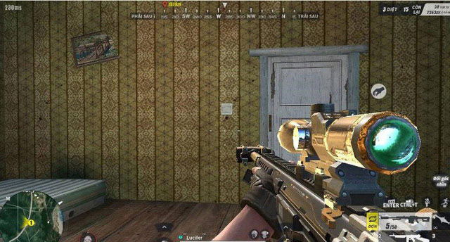 Tăng kích thước súng khi dùng ống ngắm 