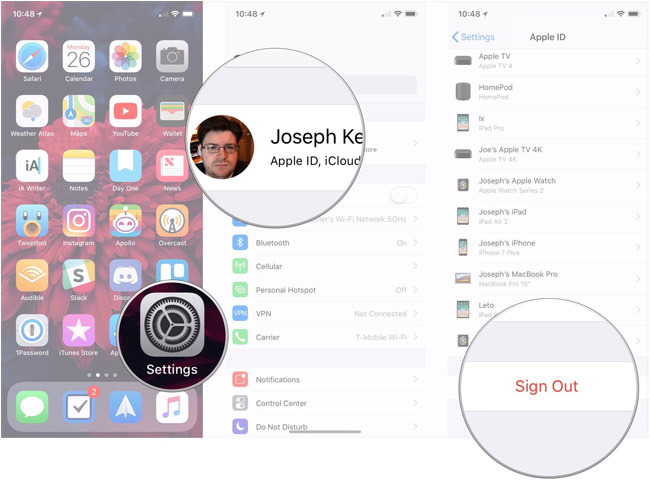 Đăng xuất khỏi tài khoản iCloud