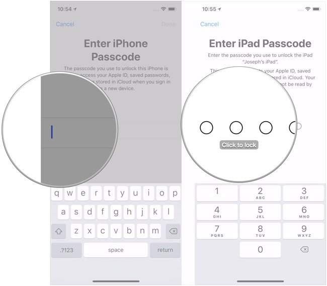 Nhập mật khẩu để đăng nhập vào iCloud