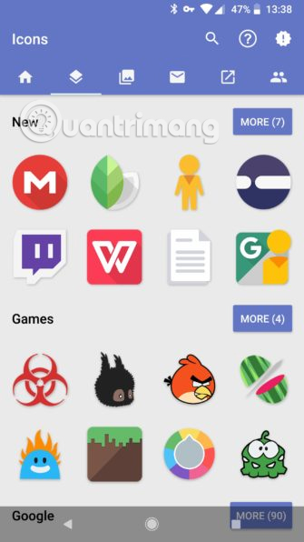 Thay đổi icon
