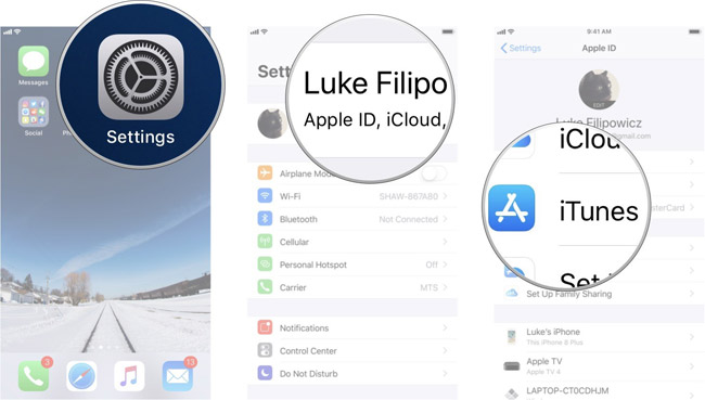 Chọn iTunes và App Store