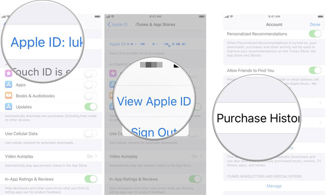Xem lịch sử mua ứng dụng trên iPhone