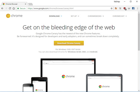 Tải về phiên bản Google Chrome Canary mới nhất