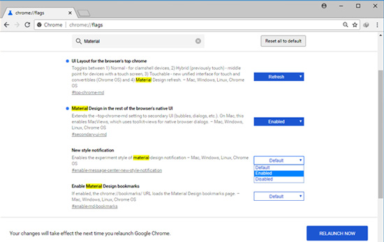 Các tùy chọn còn lại đều đổi thành “Enable”