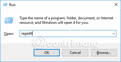 Nhập từ khóa regedit