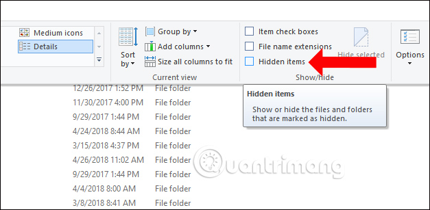 Hiển thị thư mục, file