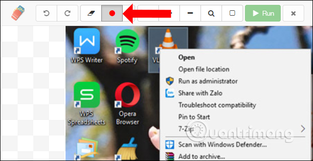 Nhấn dấu chấm tròn