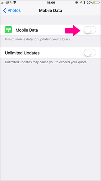 Đồng bộ bằng dữ liệu di động đã bị tắt