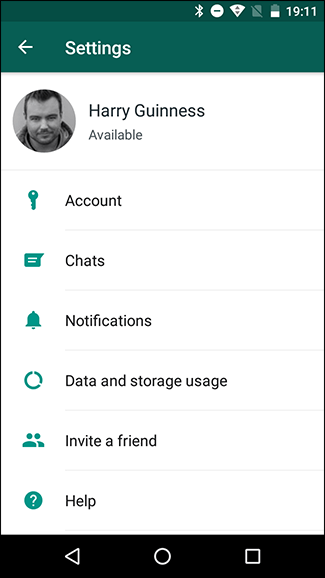 Vào cài đặt WhatsApp trên Android