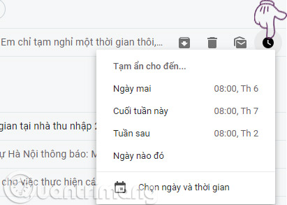 Hẹn giờ xem lại mail