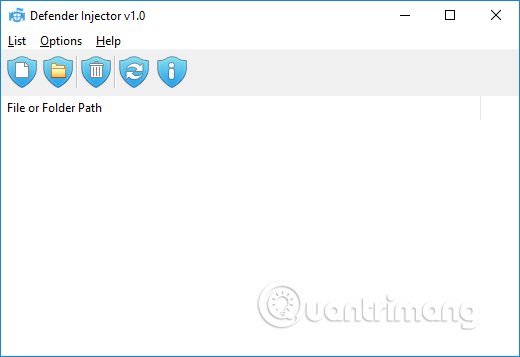 Giao diện Defender Injector