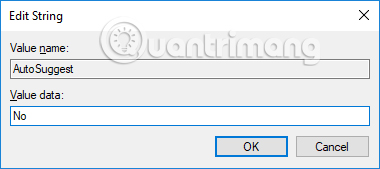 Tắt tính năng Autocomplete