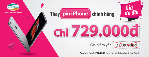 Thay pin iPhone chính hãng giá rẻ 