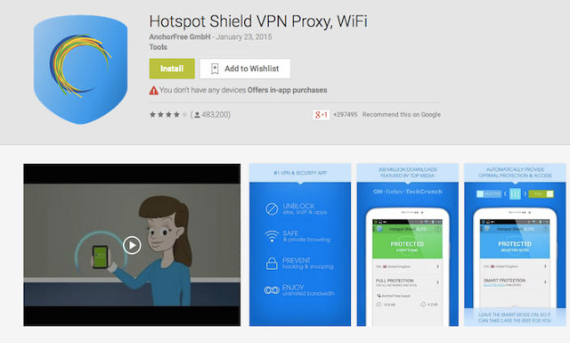 Ứng dụng Hotspot Shield VPN Proxy