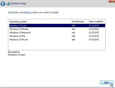 Các gói ISO cài đặt bình thường sẽ được tích hợp sẵn trong Windows 10 Lean Edition
