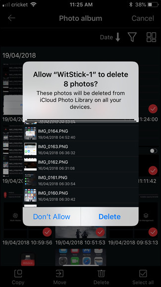 Thông báo xóa dữ liệu trên điện thoại