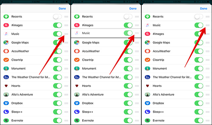 Di chuyển ứng dụng đến vị trí mong muốn