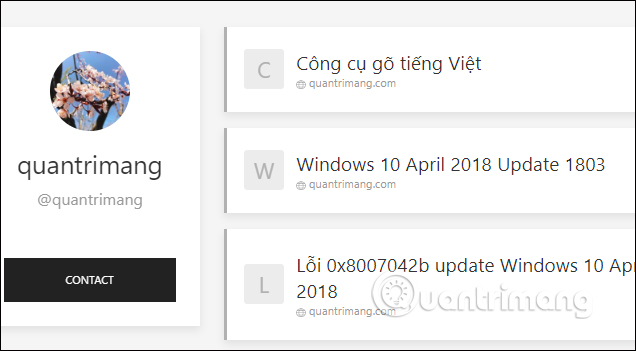 Truy cập link tổng hợp
