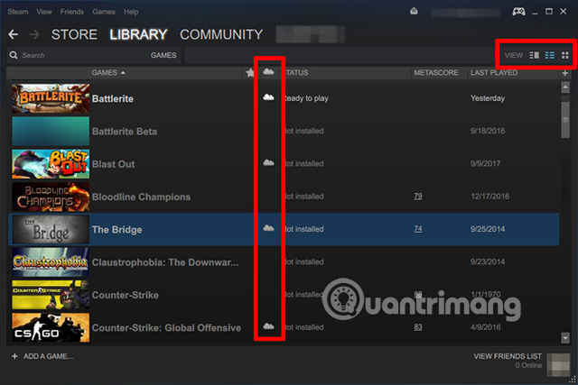 Tìm các trò chơi hỗ trợ Steam Cloud