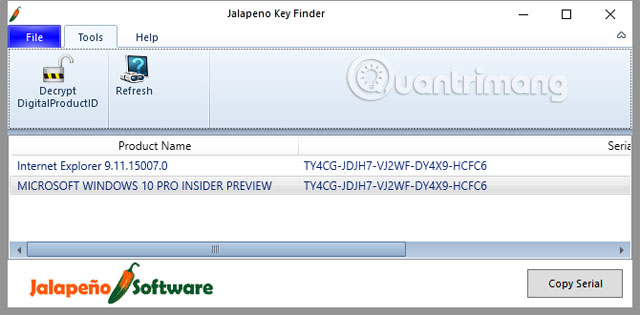 Công cụ Jalapeno Key Finder