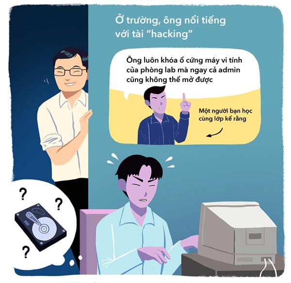 Ở trường ông vốn nổi tiếng là một hacking 