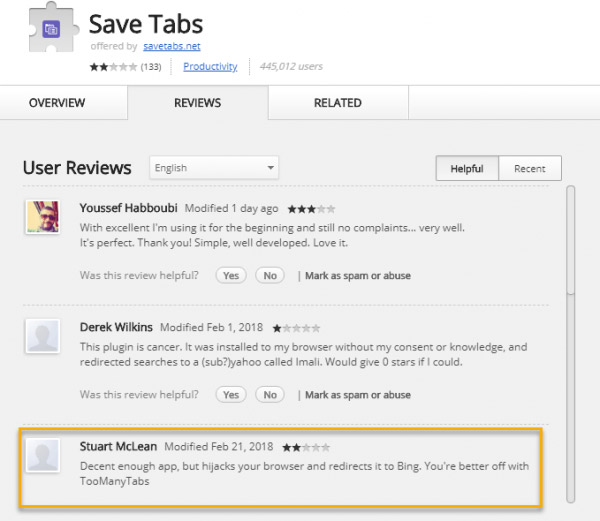Đọc nhận xét về extension