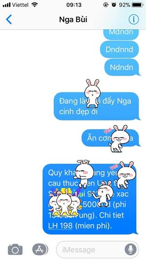 Đính stickers vào tin nhắn 