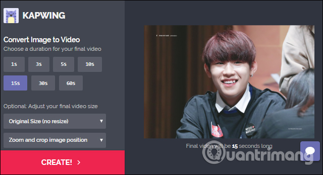 Tạo video từ ảnh