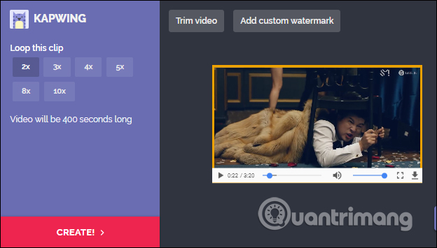 Tạo video lặp đi lặp lại
