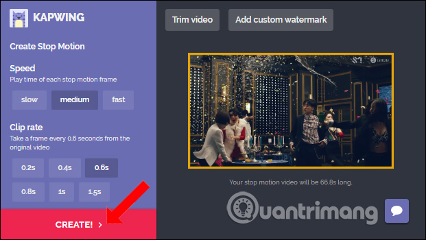 Chèn hiệu ứng chuyển động chậm