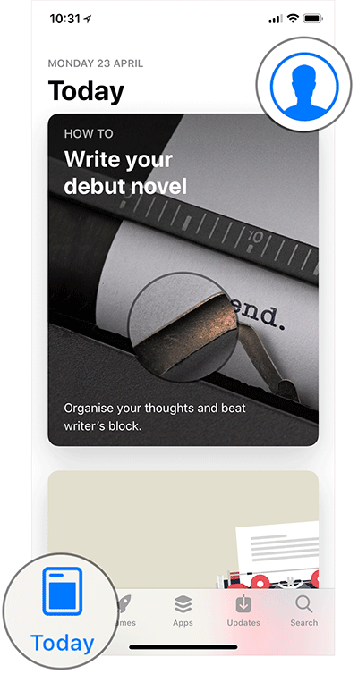 Nhấp vào biểu tượng profile