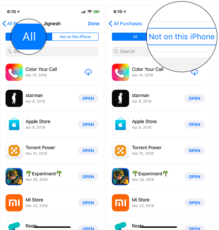 Chọn tab All hoặc tab bên cạnh