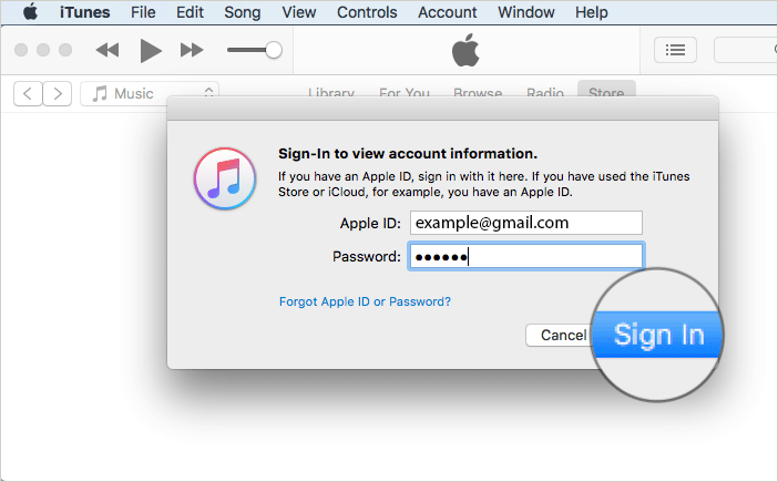 Nhập tài khoản Apple ID