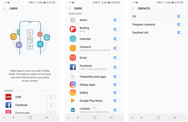 Cài đặt cấu hình thẻ Bixby Home