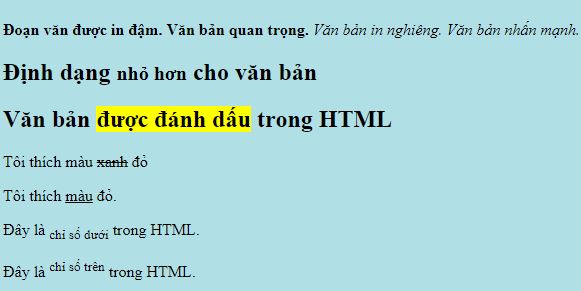 Định Dạng Văn Bản Trong Html 0211