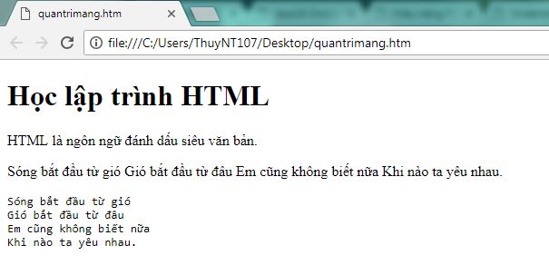 Đây là hình ảnh hiển thị trên trình duyệt