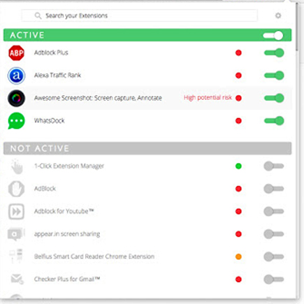 Extension Police đánh giá mức độ an toàn của từng extension và app cài đặt theo ba cấp độ