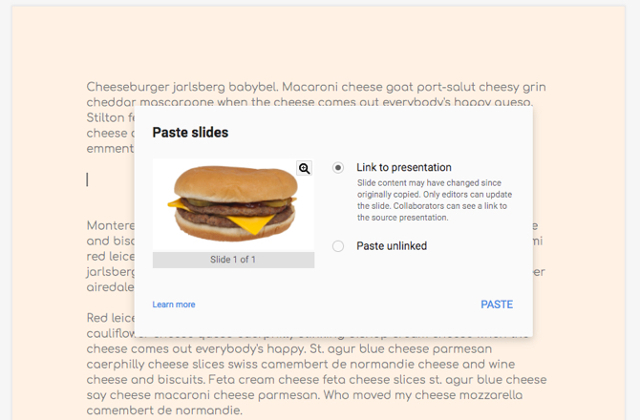 Nhúng Google Slide vào Google Doc