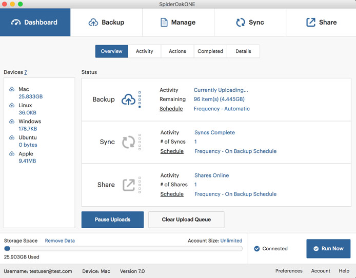 SpiderOak One Secure Backup