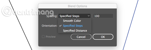 Chọn Specified Steps